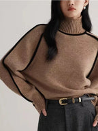 Pulls à col roulé tricot graphique pour femmes