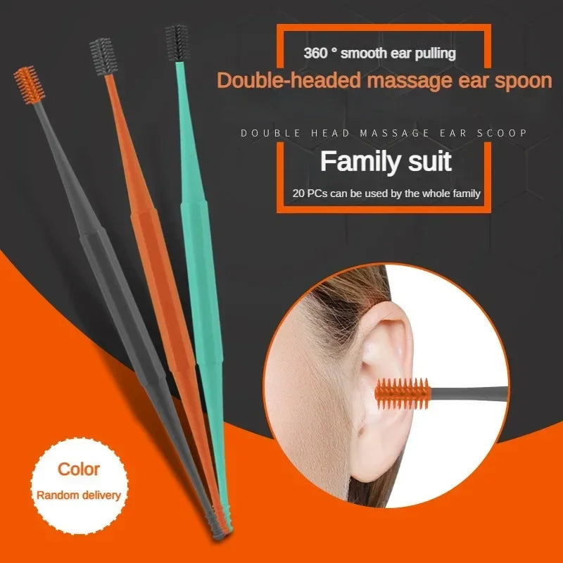 Lot de 10 Nettoyeurs d'Oreilles 2 en 1 en Silicone Réutilisables