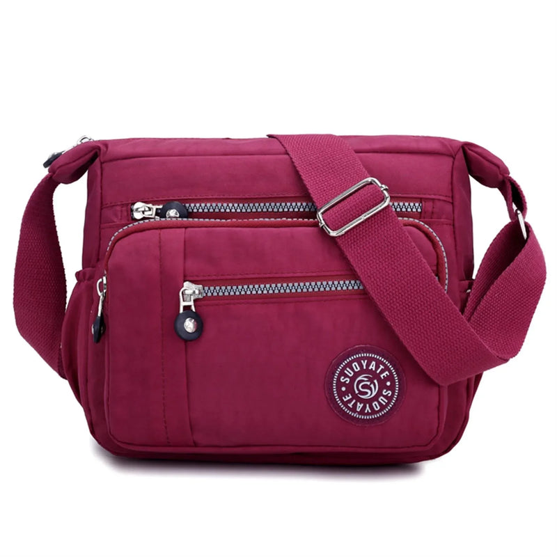 Sac Bandoulière Femme Nylon Imperméable Multi-Poches