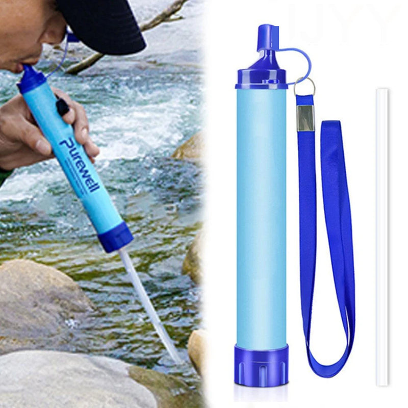 Paille filtrante de survie - Filtre à eau portable + Gourde pliante OFFERTE