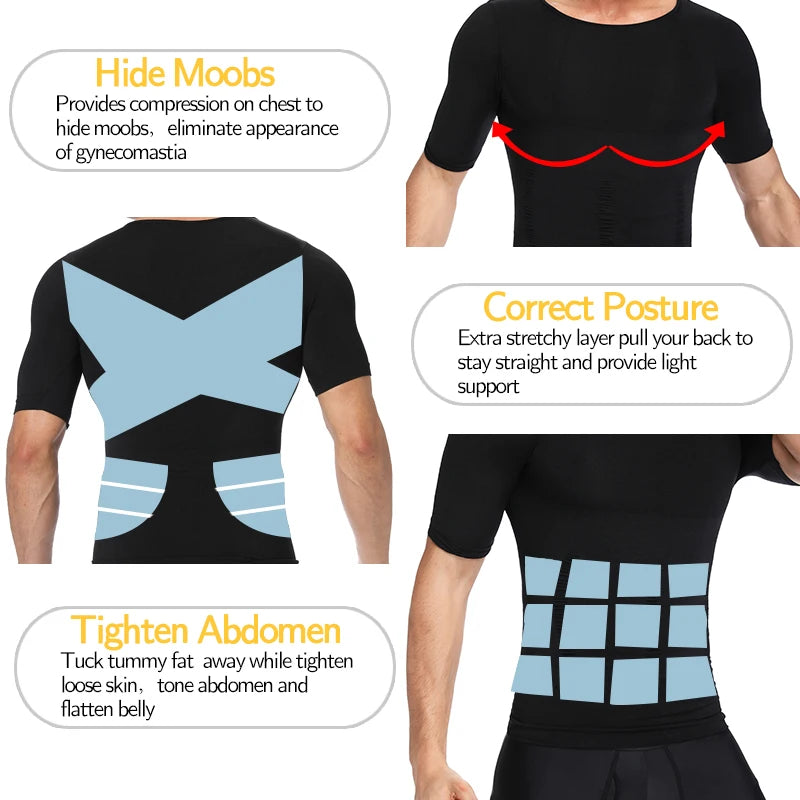 T-Shirt Gainant Homme avec Correction Posture