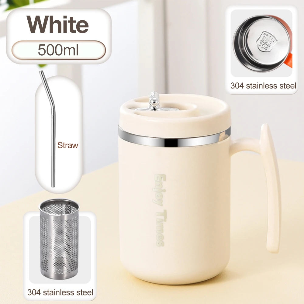 Tasse Isotherme Portable à Thé avec Filtre en Acier + Paille OFFERTE