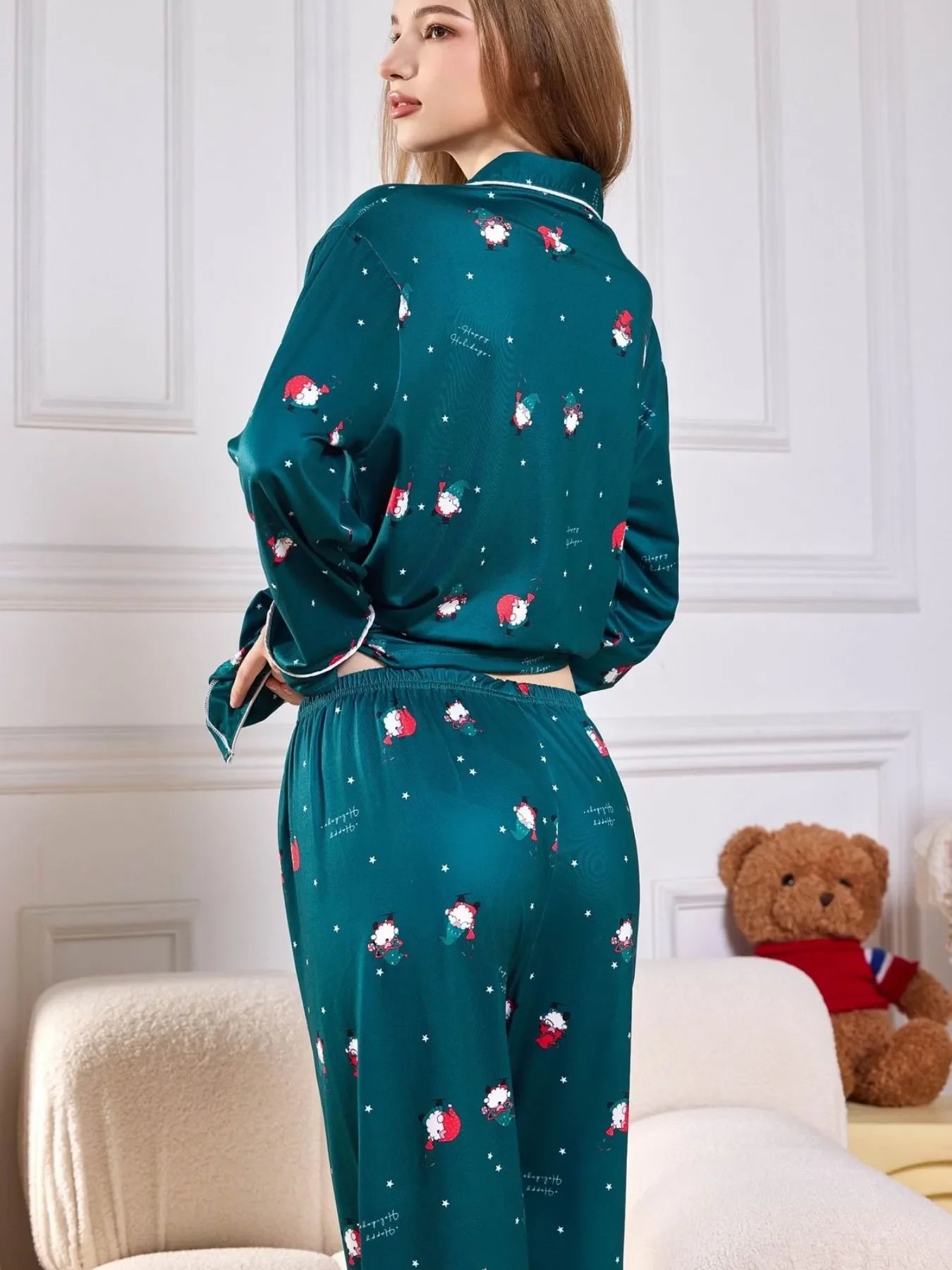 Pyjama de Noël - Chemisier manches longues & Pantalon fluide