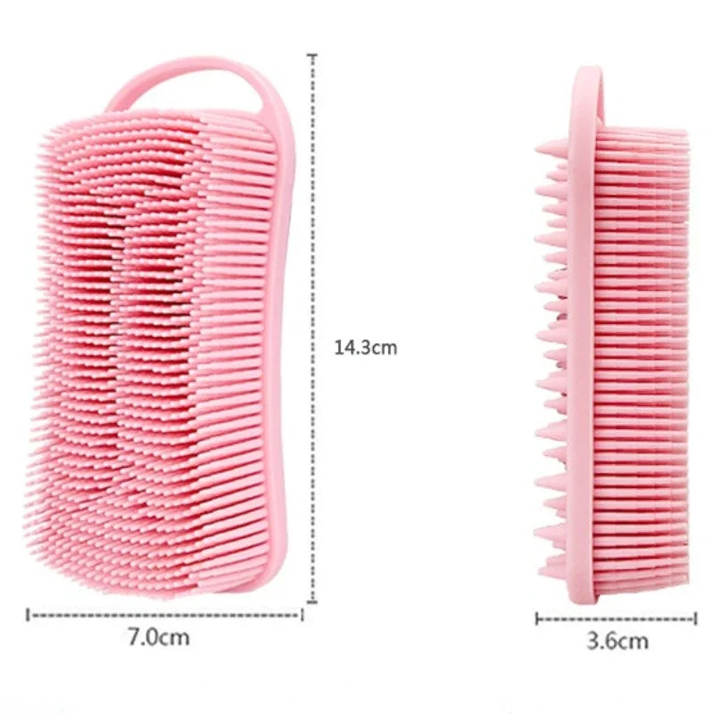 Brosse de douche exfoliante en silicone 2 en 1 Corps & Cheveux