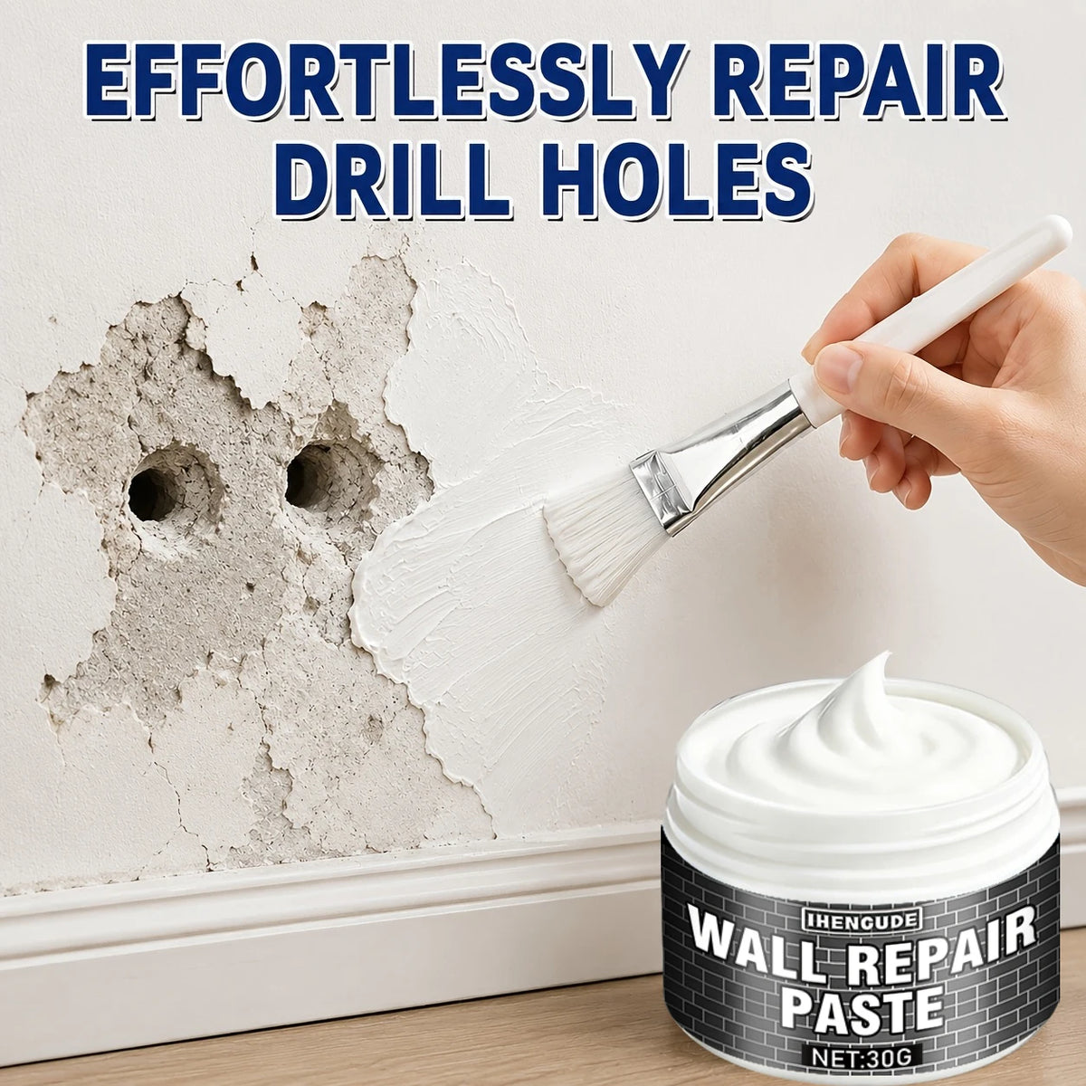 Pâte de Réparation & Restauration pour Murs – Enduit Reboucheur de Fissures, Trous & Rayures