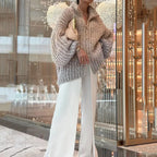 Cardigan maille épaisse scintillant