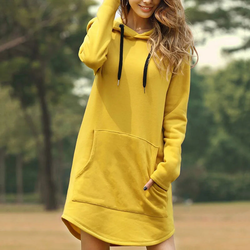 Robe sweat-shirt surdimensionnée avec capuche pour femme