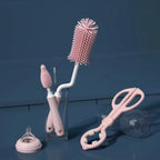 Ensemble de brosses en silicone pour nettoyage verre, biberons et paille