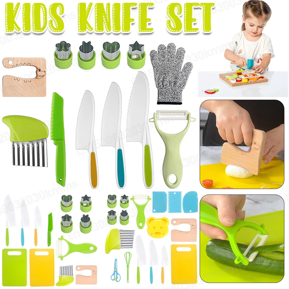 Kit complet d'ustensile de cuisine sécurisés pour enfant - 13PCS