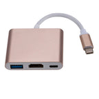 Adaptateur 3 en 1 USB-C - USB-C, HDMI et USB