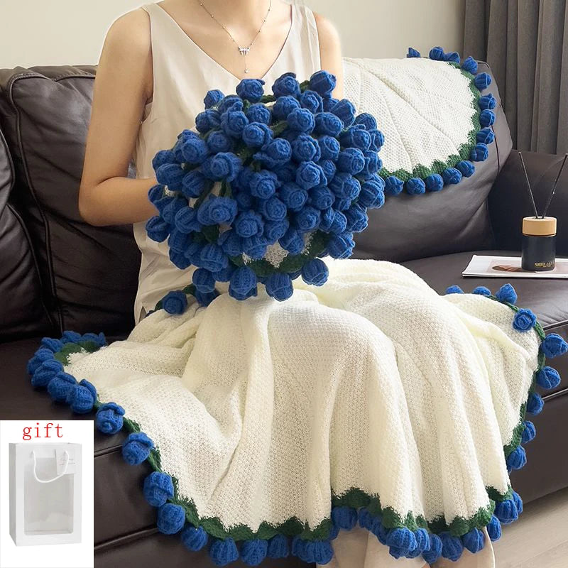 Plaid Crochet Bouquet de Fleurs