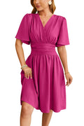 Robe en Coton à Col V & Taille Cintrée - Collection Été 2024