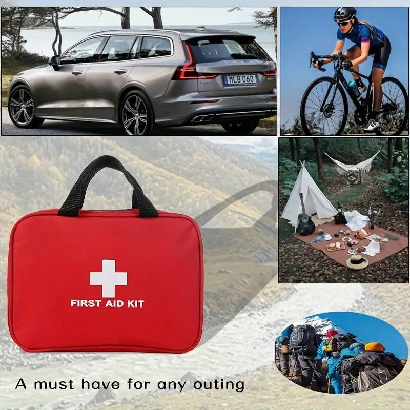 Trousse de Premiers Secours 184 Pièces – Kit d’Urgence Portable et Complet pour Camping, Randonnée et Voyage