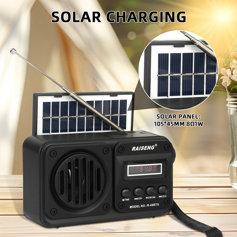 Enceinte Bluetooth Solaire avec Radio FM