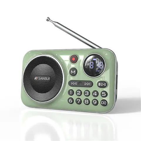 Vintage 4-in-1 Mini FM Radio with Recording Function - Bluetooth + USB and SD Card Player