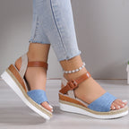 Sandales Confortables Peep-Toe à Bride Réglable