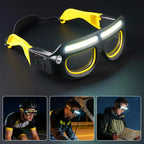 Lunettes de Protection LED Rechargeables 800 lm – Éclairage 5 Modes avec Capteur de Mouvement pour Travaux et Réparations
