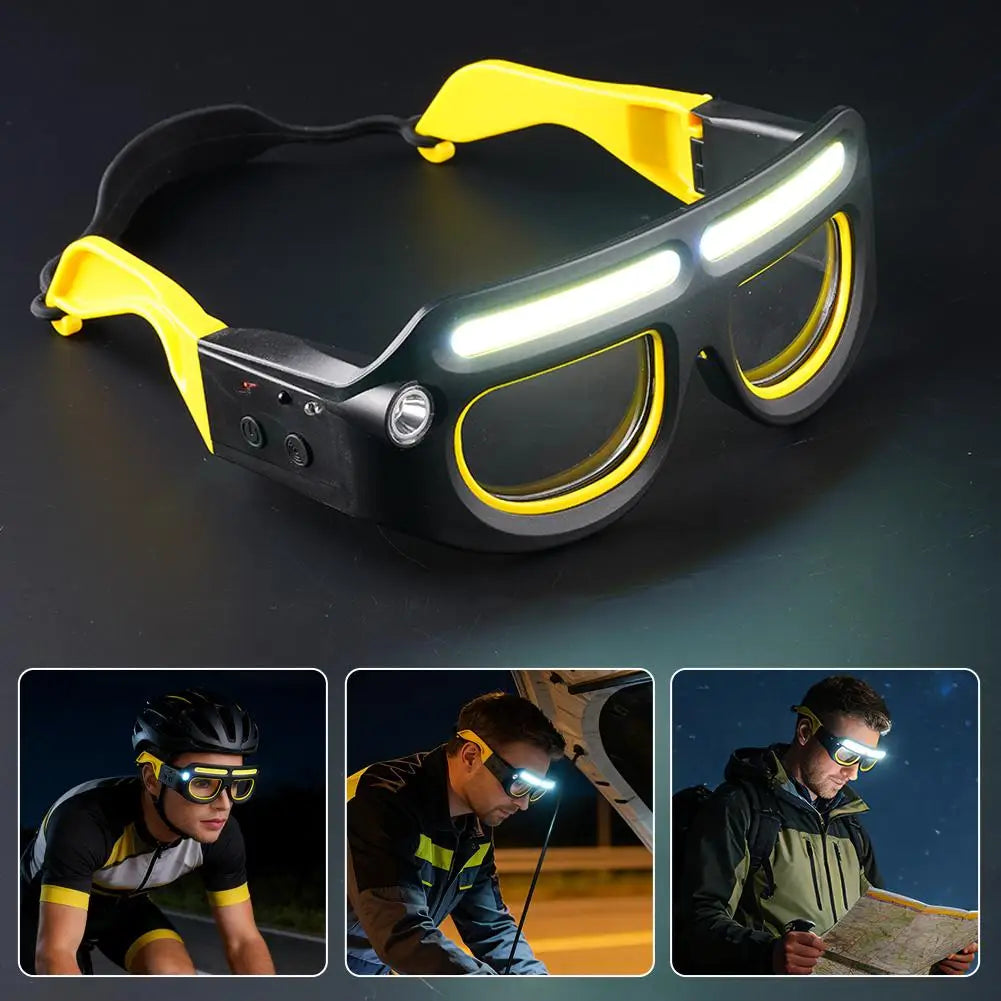 Lunettes de Protection LED Rechargeables 800 lm – Éclairage 5 Modes avec Capteur de Mouvement pour Travaux et Réparations