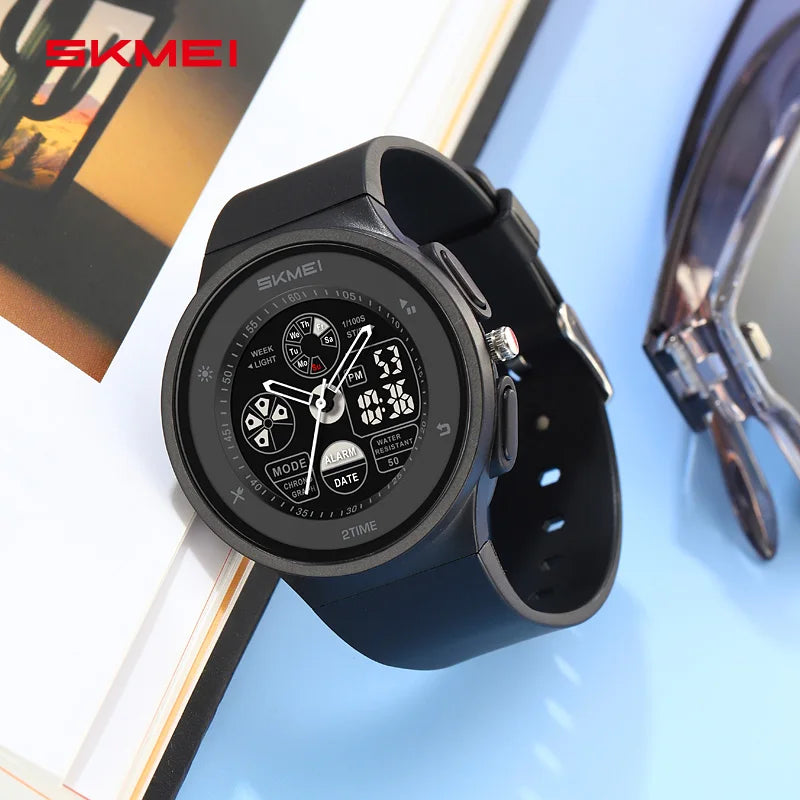 Montre sport chronographe unisexe à grand écran