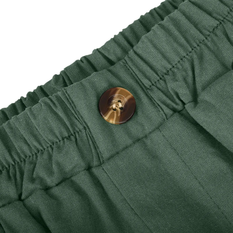 Short Long Femme Coton & Lin Taille Élastique