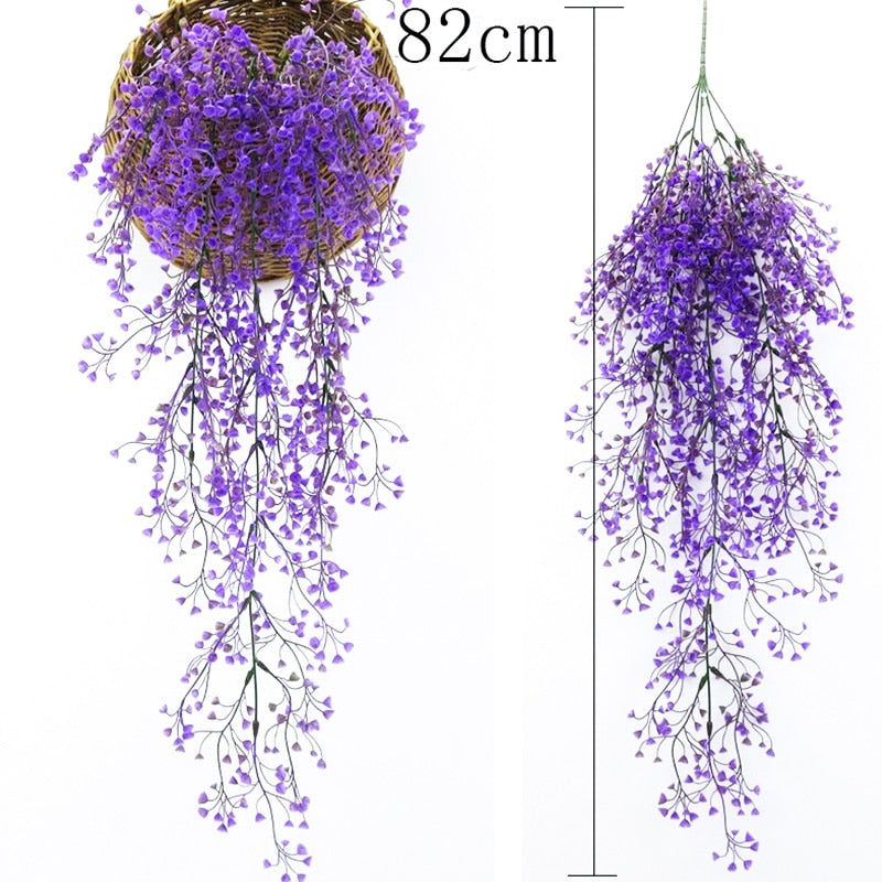 Panier de fleurs suspendu - Violettes, Orchidées, Roses..