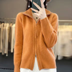 Cardigan chaud à double fermeture éclair - Femme