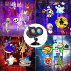 Mini projecteur d'extérieur spécial fêtes - 12 diapositives avec télécommande