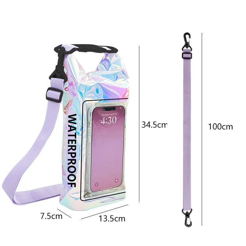 Sac bandoulière waterproof avec pochette smartphone tactile - 2L ou 5L