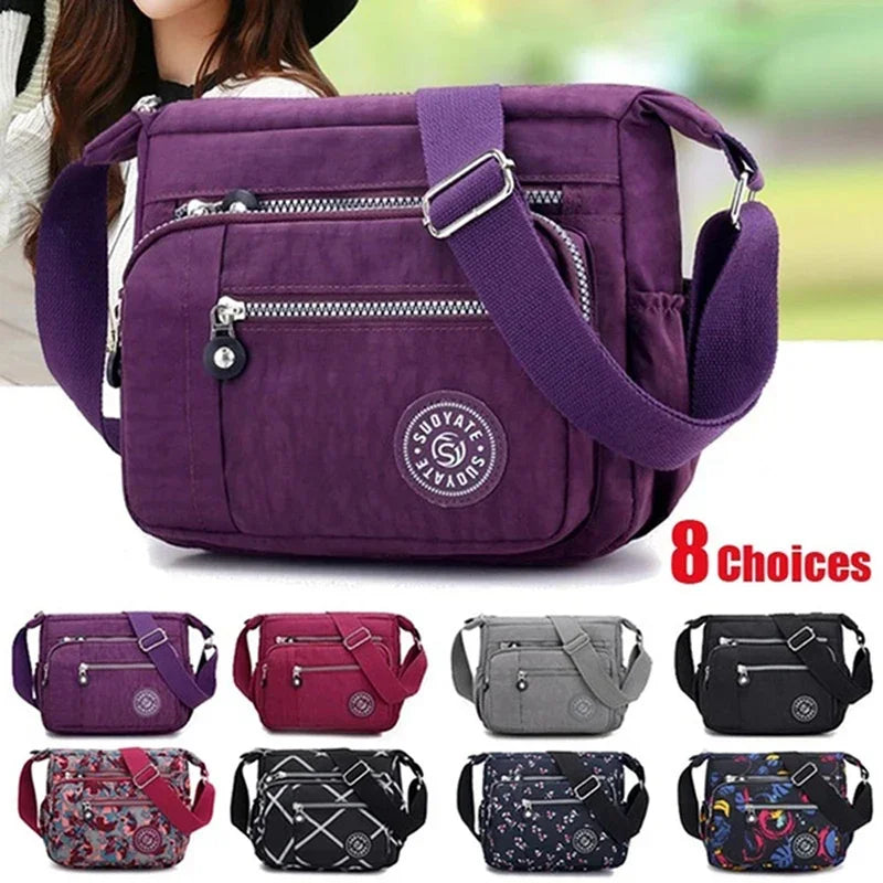 Sac Bandoulière Femme Nylon Imperméable Multi-Poches