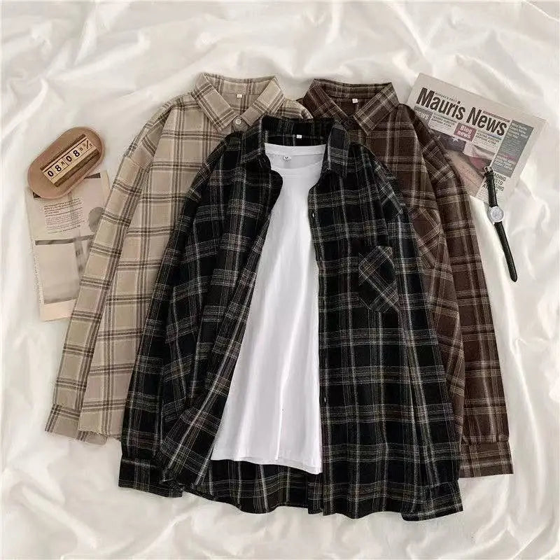 Chemise à carreaux d'automne pour Femmes