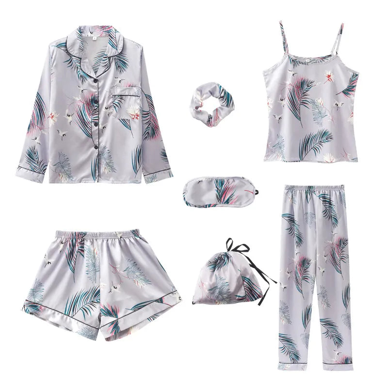 Cocooning Zzz - Ensemble de 7PCS de pyjama en Satin