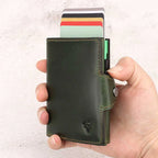 Porte-feuille en Cuir de vachette Italien- Pop-up intelligent