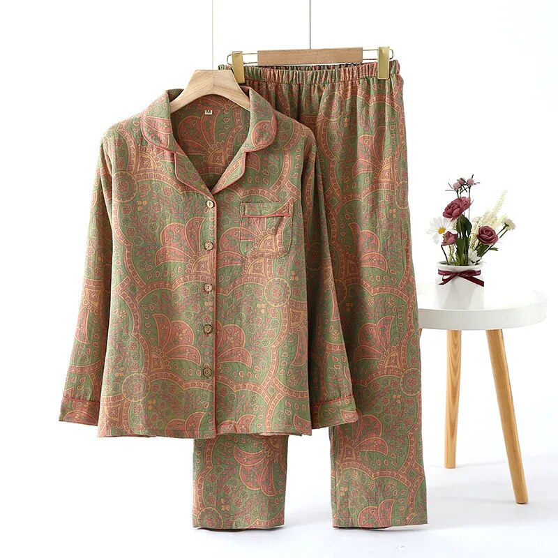 Ethnic print 2PC pajama set in 100% Cotton