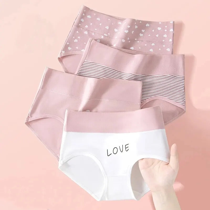 4x Culotte Taille Haute élastique en coton