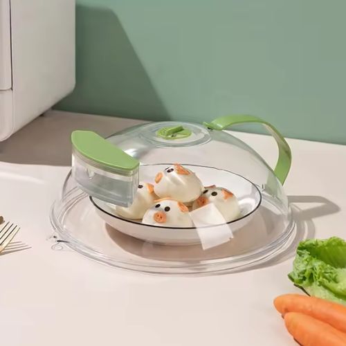 Cloche à micro-ondes anti-dessèchement avec réservoir d'eau et poignée