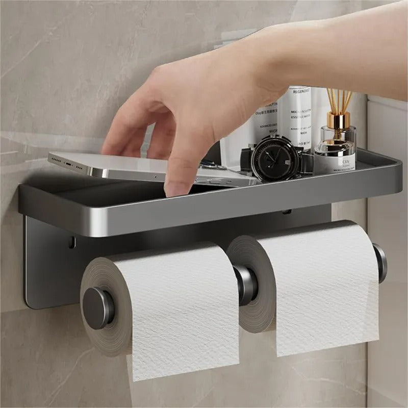 Porte-Papier Toilette avec Etagère de Rangement Intégrée