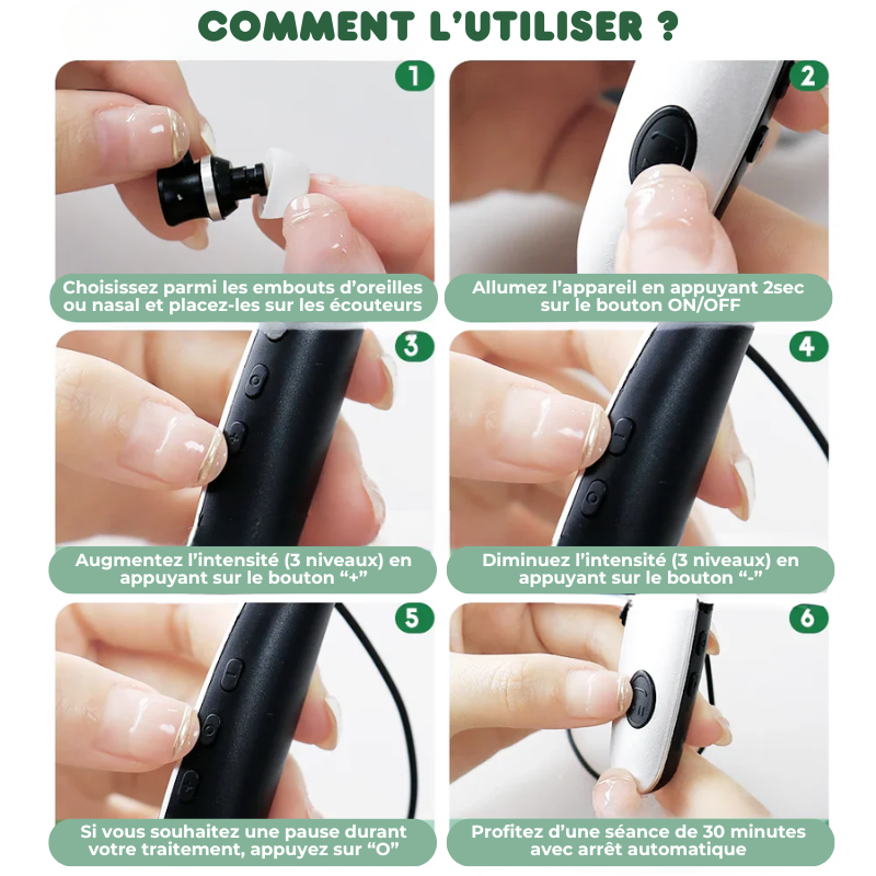 Écouteurs Anti-acouphènes par Thérapie Infrarouge