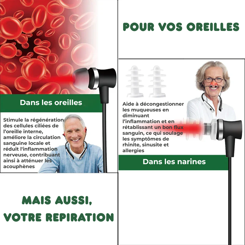 Écouteurs Anti-acouphènes par Thérapie Infrarouge