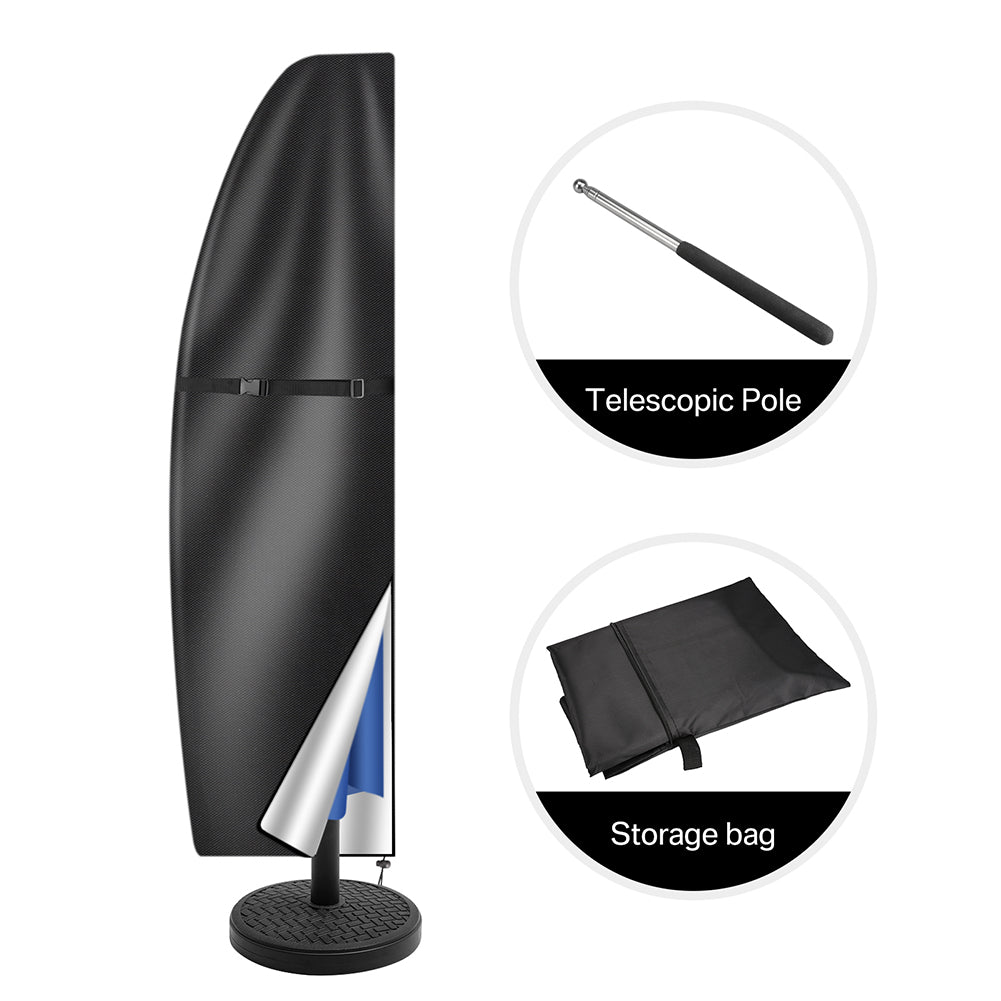 Housse de parasol en porte-à-faux 205 cm / Noir,Housse de parasol en porte-à-faux 265cm / Noir,Housse de parasol en porte-à-faux 280cm / Noir