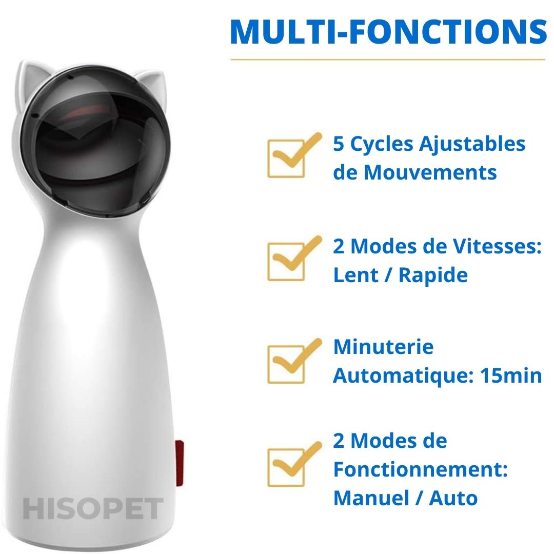 Jouet rotatif laser à LED infrarouge à trois modes pour chat