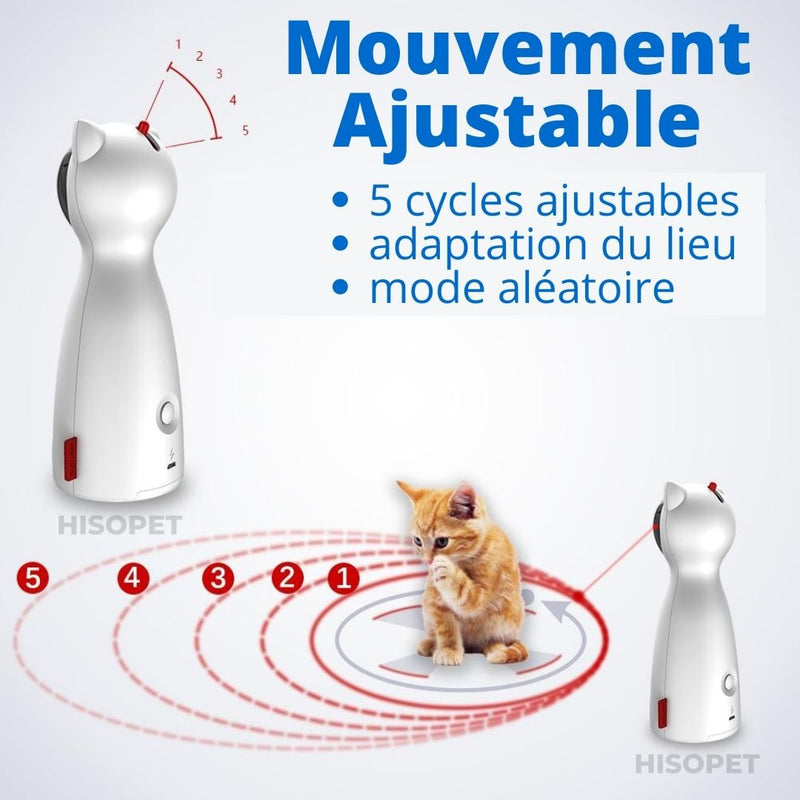 Jouet rotatif laser à LED infrarouge à trois modes pour chat