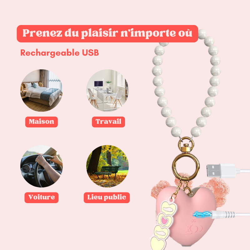 Little Heart - Mini Vibromasseur Coeur Porte-Clé - 9 Vibrations + APP