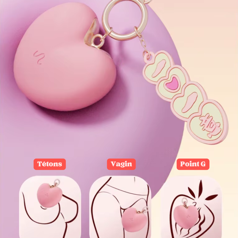 Little Heart - Mini Vibromasseur Coeur Porte-Clé - 9 Vibrations + APP