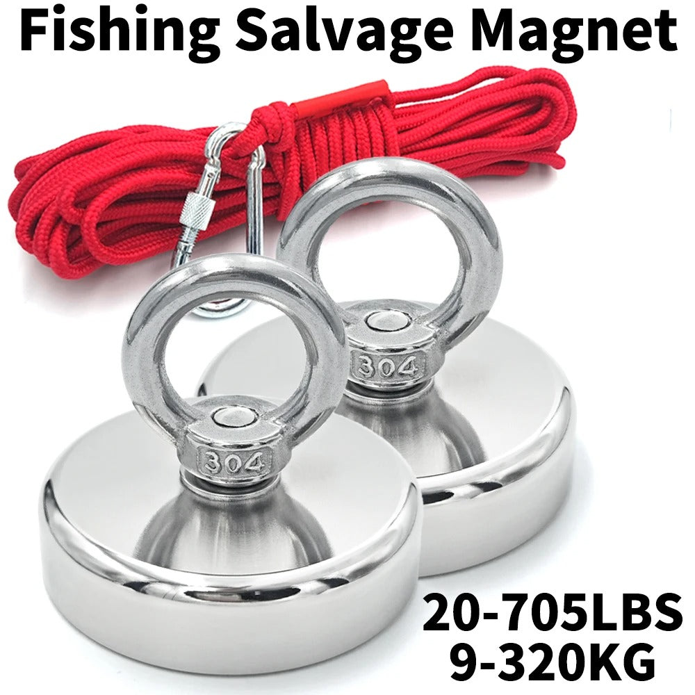 Aimant de Pêche Puissant Jusqu'à 61kg - Corde OFFERTE