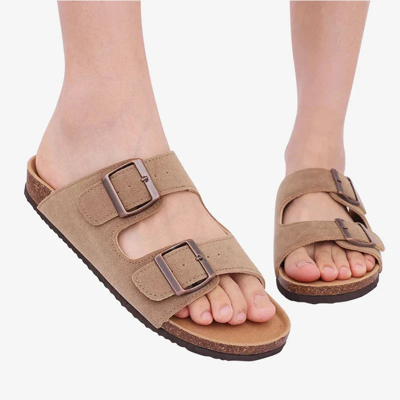 Sandales Croisées Suédine Antidérapantes Confort Quotidien