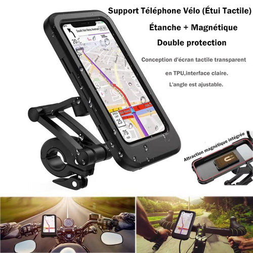 Support de téléphone imperméable et tactile pour vélo