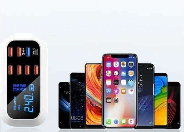 Chargeur Rapide USB 8 Ports 3.0 - Affichage LCD