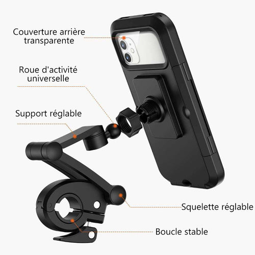 Support de téléphone imperméable et tactile pour vélo