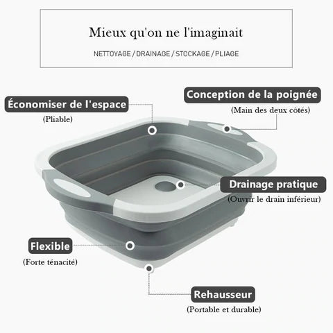 Planche à découper multifonctions pliable