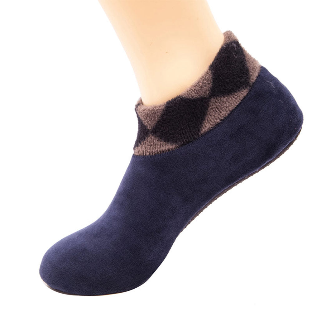 2x Paires de chaussettes d'intérieur épaisses et antidérapantes